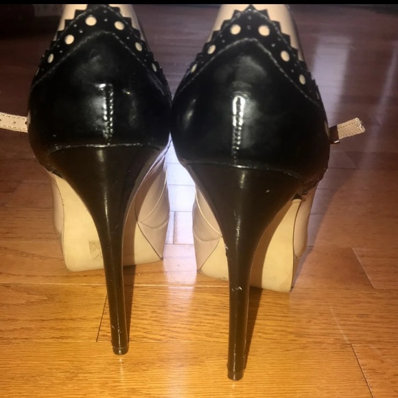 Bakers Colorblock Tan & Black High Platform Heels - Picture 3 of 8